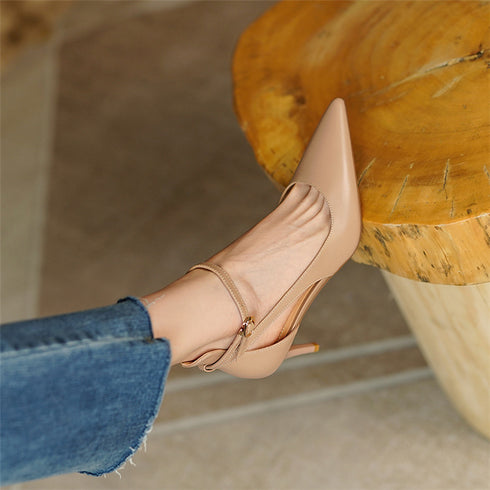 Elegant Pointed Medium Heels for Women - Fashionable Casual Pumps for Parties